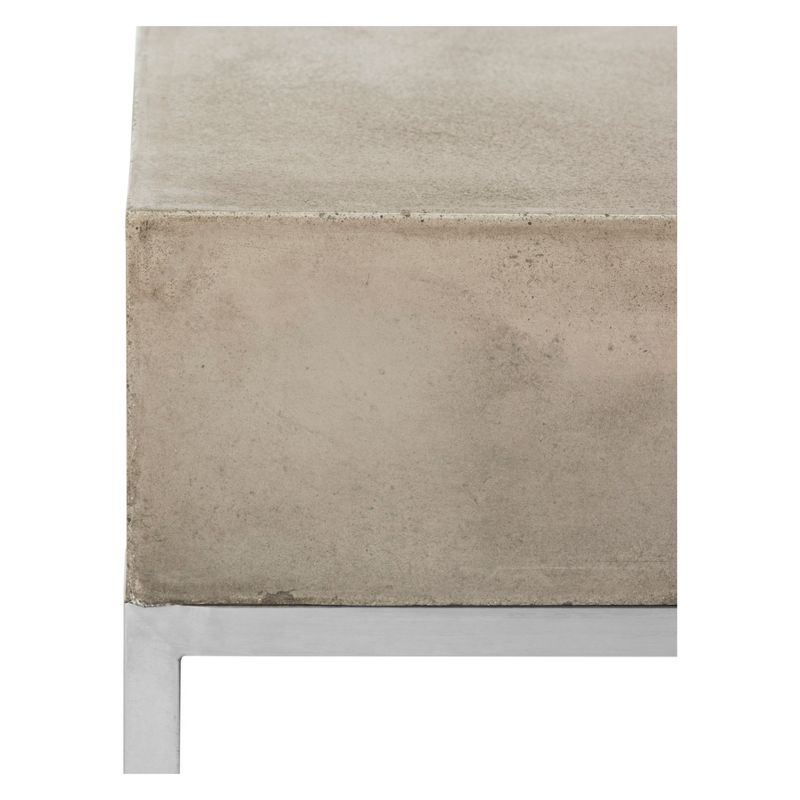 Eartha Modern Concrete Rectangle Coffee Table - Dark Gray - Safavieh