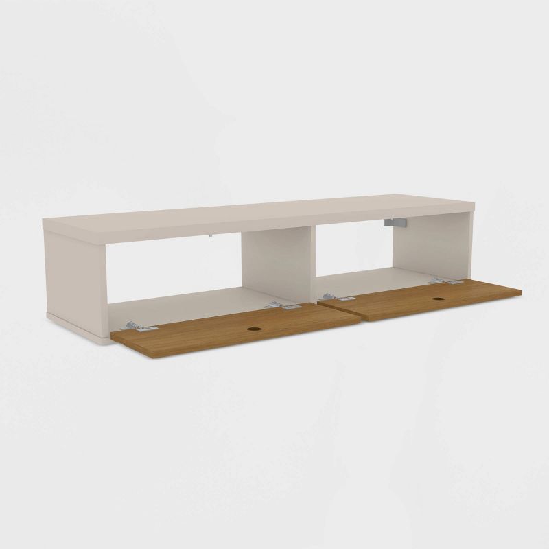 42.28" Liberty Floating Office Desk Off White/Cinnamon - Manhattan Comfort
