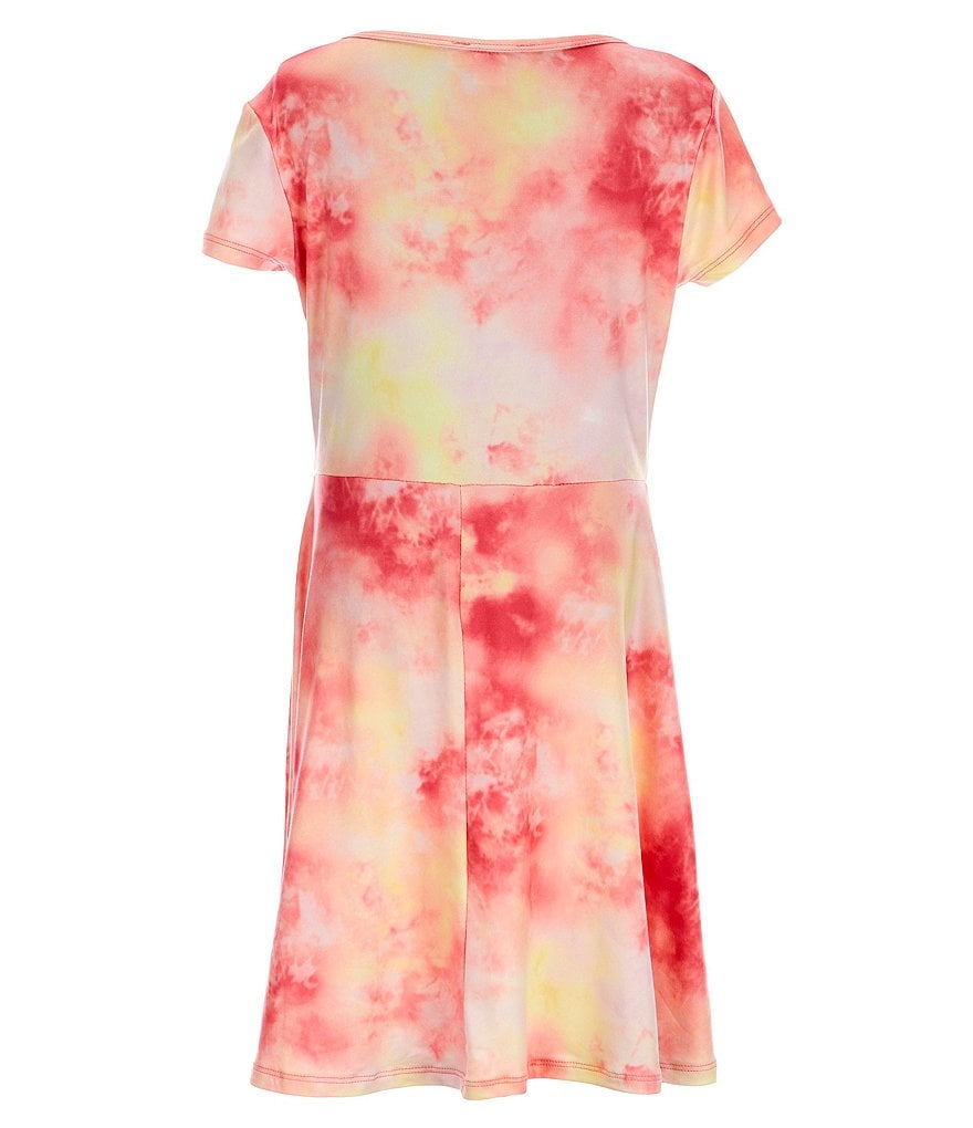 Beautees Big Girls 7-16 Tie-Dyed Shirred Fit-And-Flare Dress