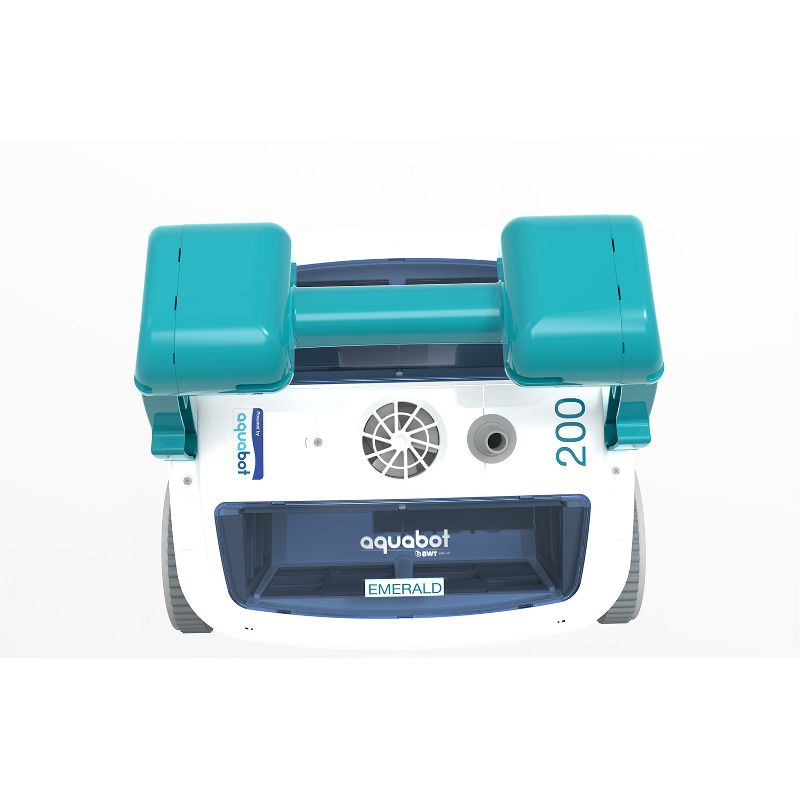 Aquabot Emerald 200 APP Automatic Dual PVC Brush Robot Universal In Ground Pool Cleaner Machine w/ 4D Ultra Fine Microfiber Filtration & 52 Foot Cord