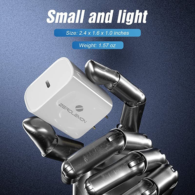 USB C Wall Charger,  18W Type C PD 3.0 Power Delivery Charger, Fast Charging for iPad Pro, AirPods Pro, iPhone 12/12 Pro, iPhone 11 Pro Max/Xs Max, Galaxy Note 20 Ultra/ S20-1 Pack