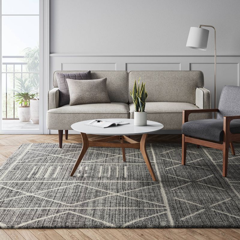 9'2"x12' Marina Modern Geometric Rug Gray - Project 62™