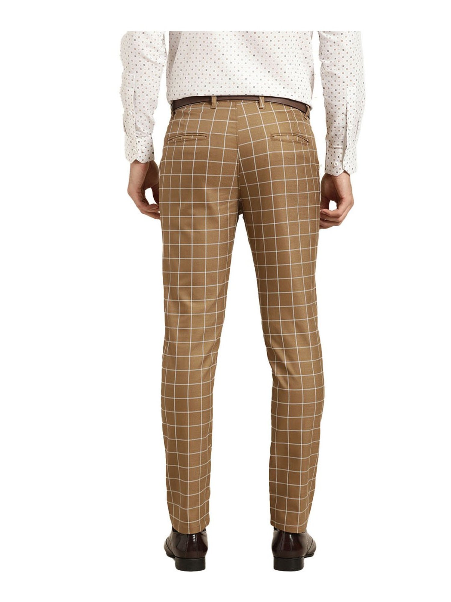 Sojanya Khaki & Off White Checks Trousers