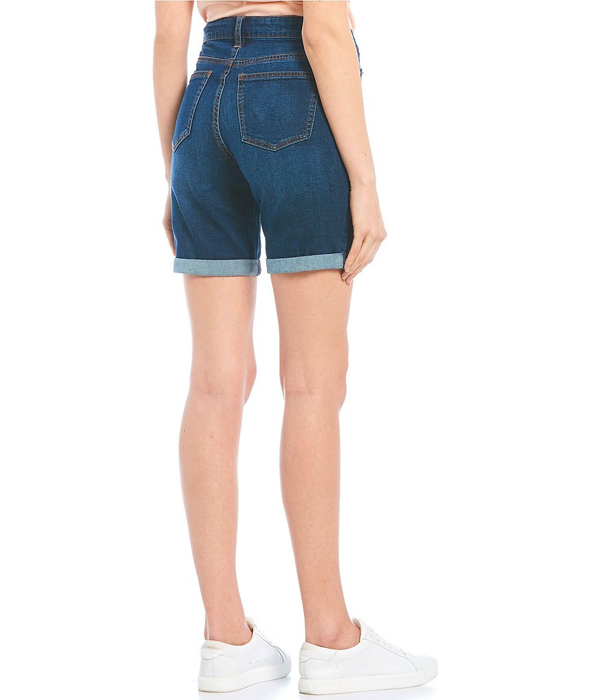 Celebrity Pink Mid-Rise Rolled Cuff Bermuda Shorts