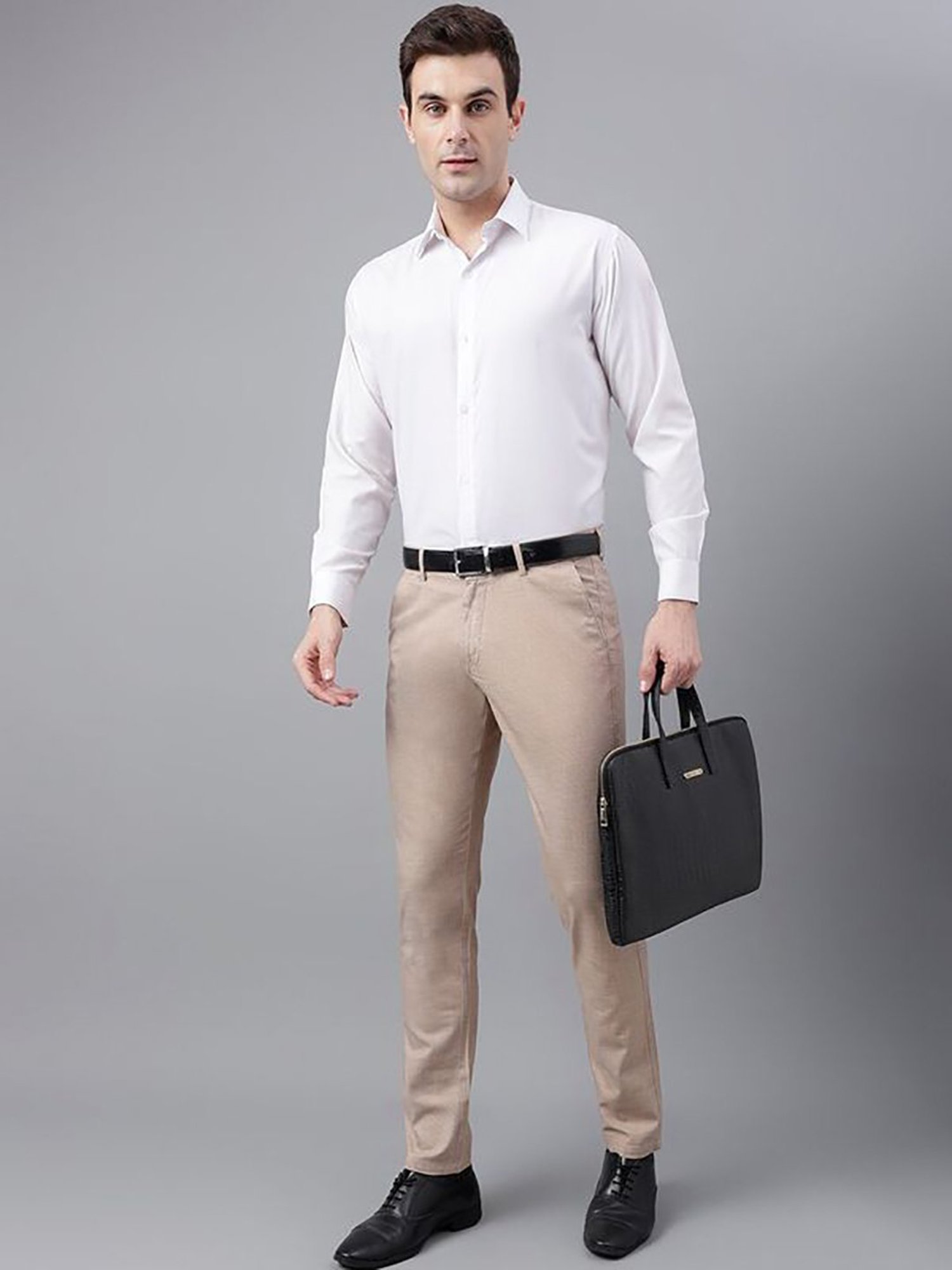 Arrow Navy Regular Fit Trousers
