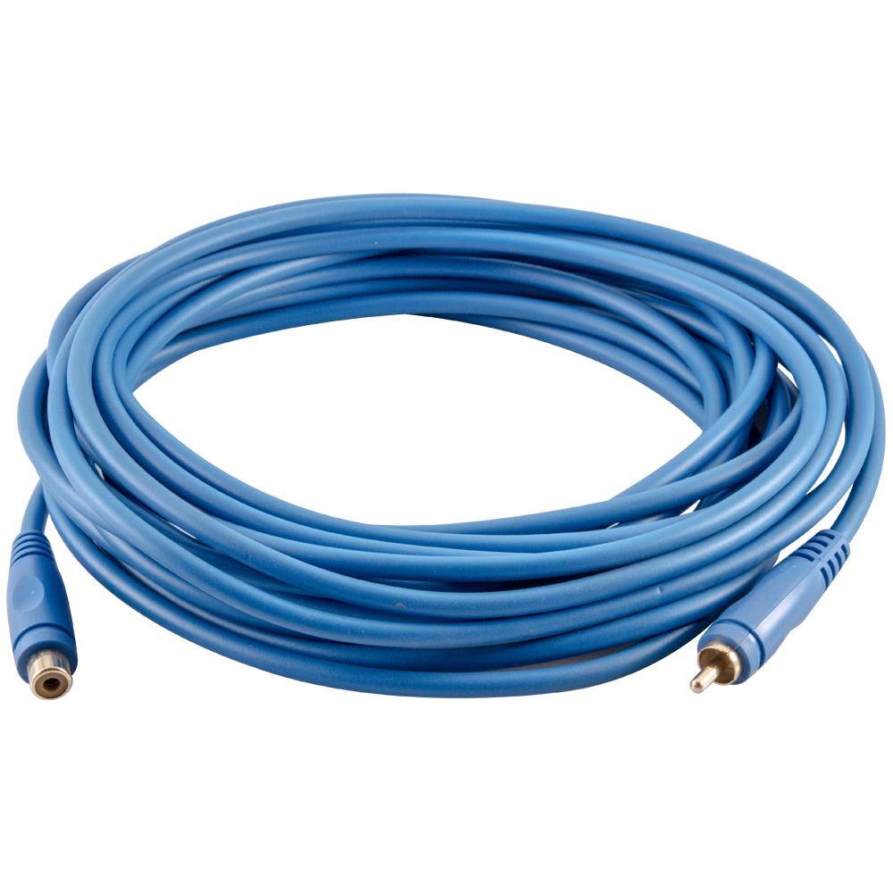 Seismic Audio - SA-PGSR25Blue - 25 Foot Blue RCA Male to RCA Female Audio Extension Cable - 25' AV RCA Extender Cord
