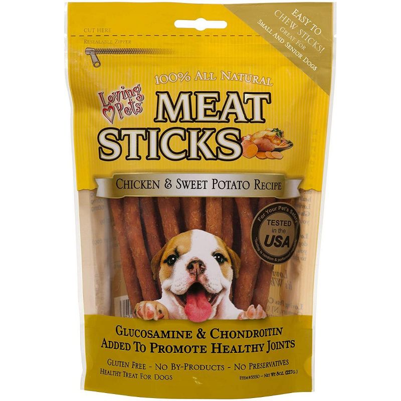 Loving Pets Gourmet Sweet Potato & Chicken Meat Sticks (8 oz Pack)