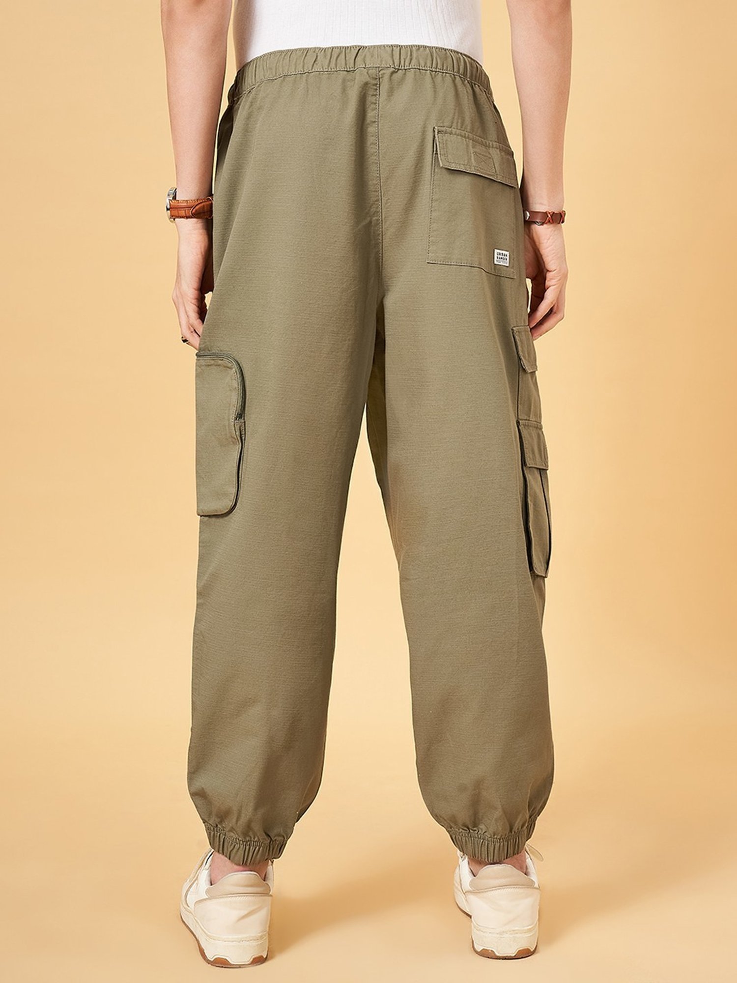 Urban Ranger By Pantaloons Bluish Olive Loose Fit Joggers