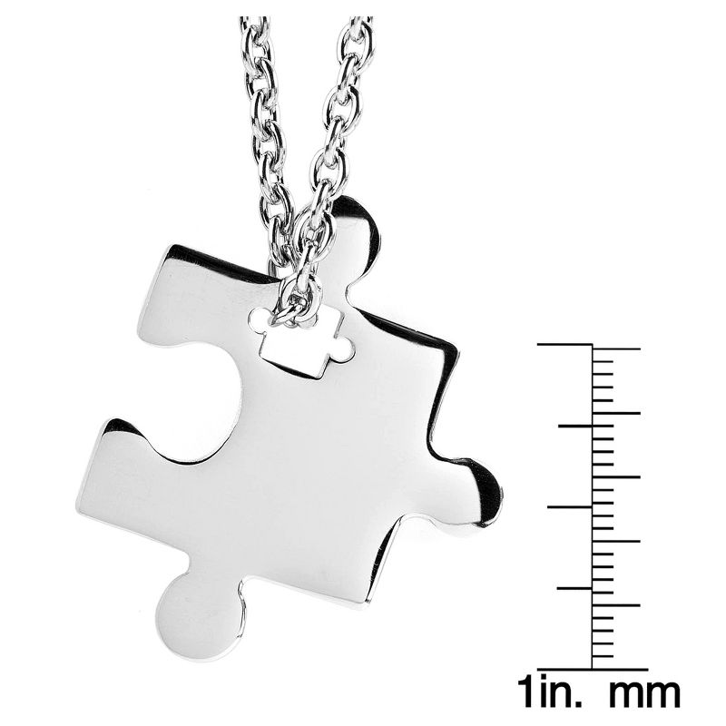 West Coast Jewelry Stainless Steel Jigsaw Puzzle Piece Pendant Necklace