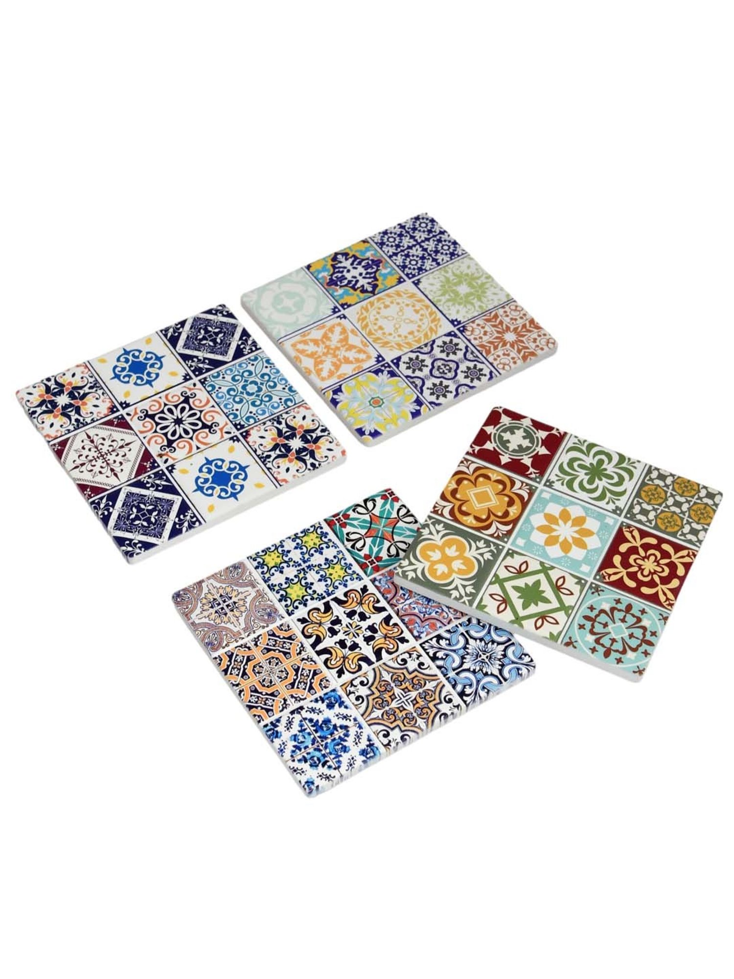 TAYHAA Multicolor Ceramic Stylish Coasters - Set of 4