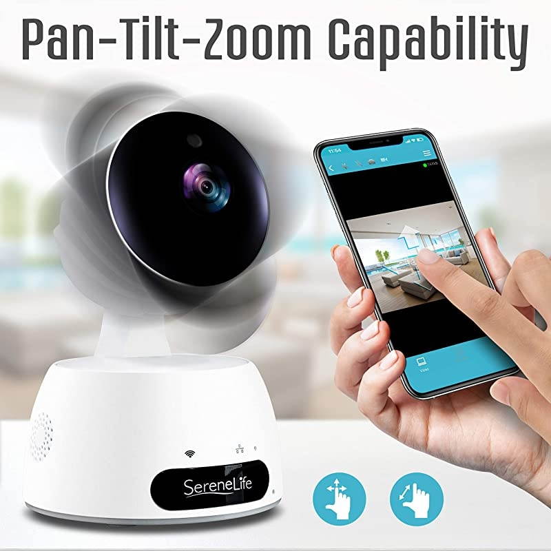 Indoor Wireless IP Camera-HD 720p Network Security Surveillance Home Monitoring w/ Motion Detection, Night Vision,PTZ,2 Way Audio, iPhone Android Mobile App-PC WiFi Access- IPCAMHD30,White