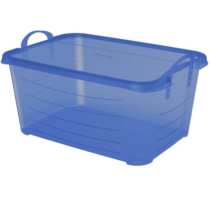 Life Story Blue 55 Quart Stackable Closet Storage Box Containers Totes (6 Pack)