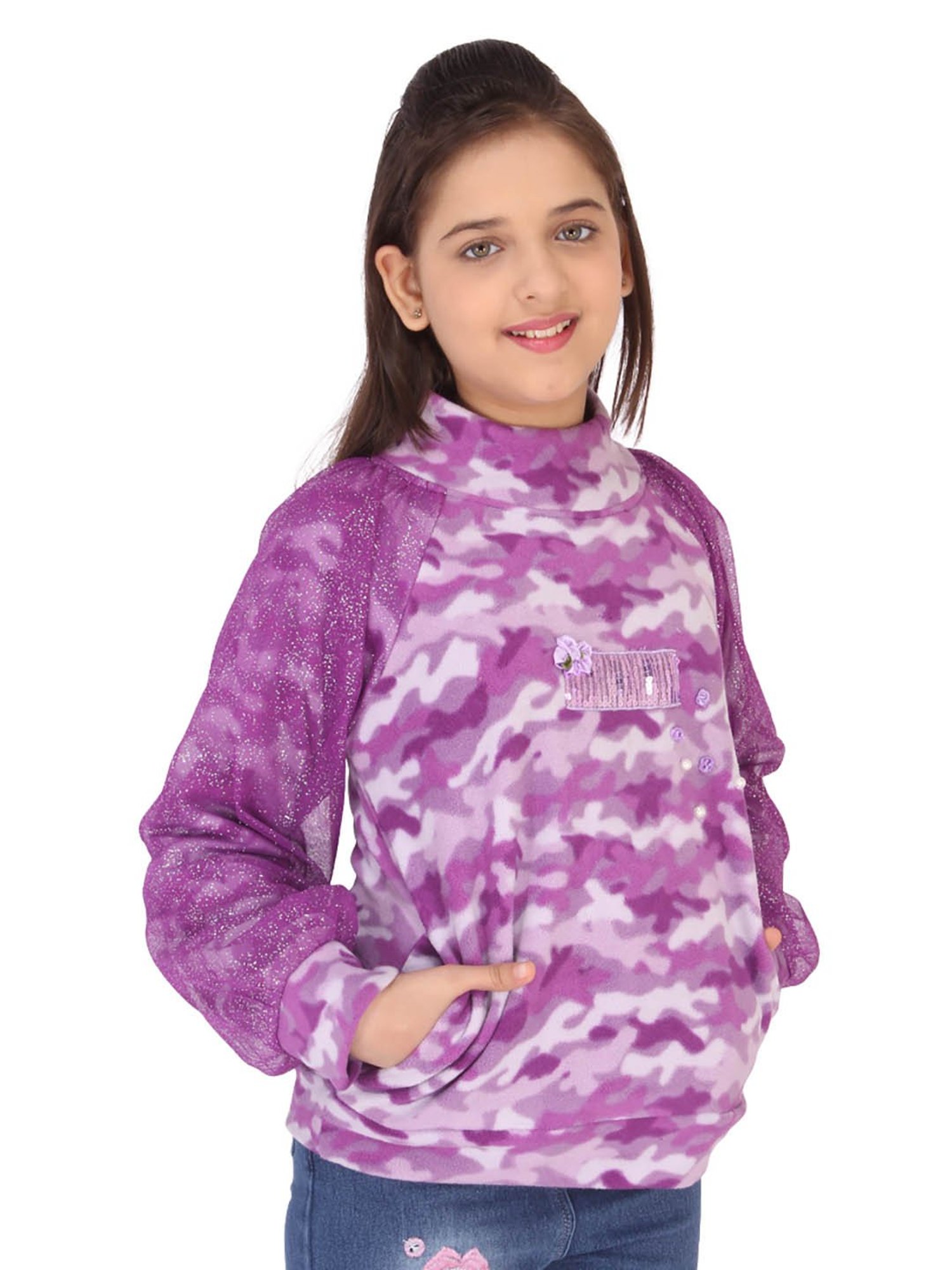 Cutecumber Kids Purple Printed Sweatshirt