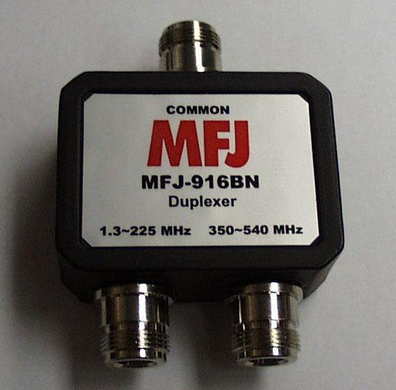 MFJ-916BN Duplexer: 1.3-225MHz/350-540MHz, N-type