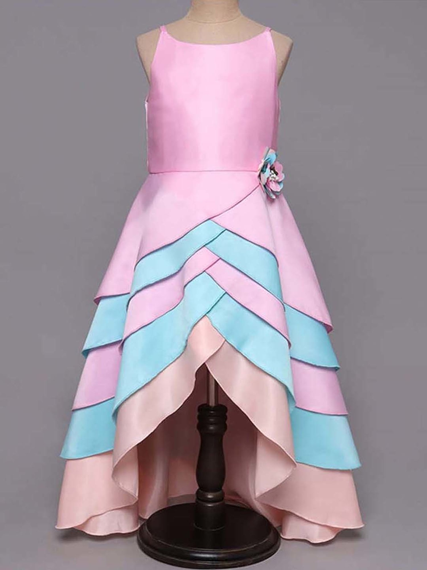 Pink Chick Kids Navy Solid Party Gowns