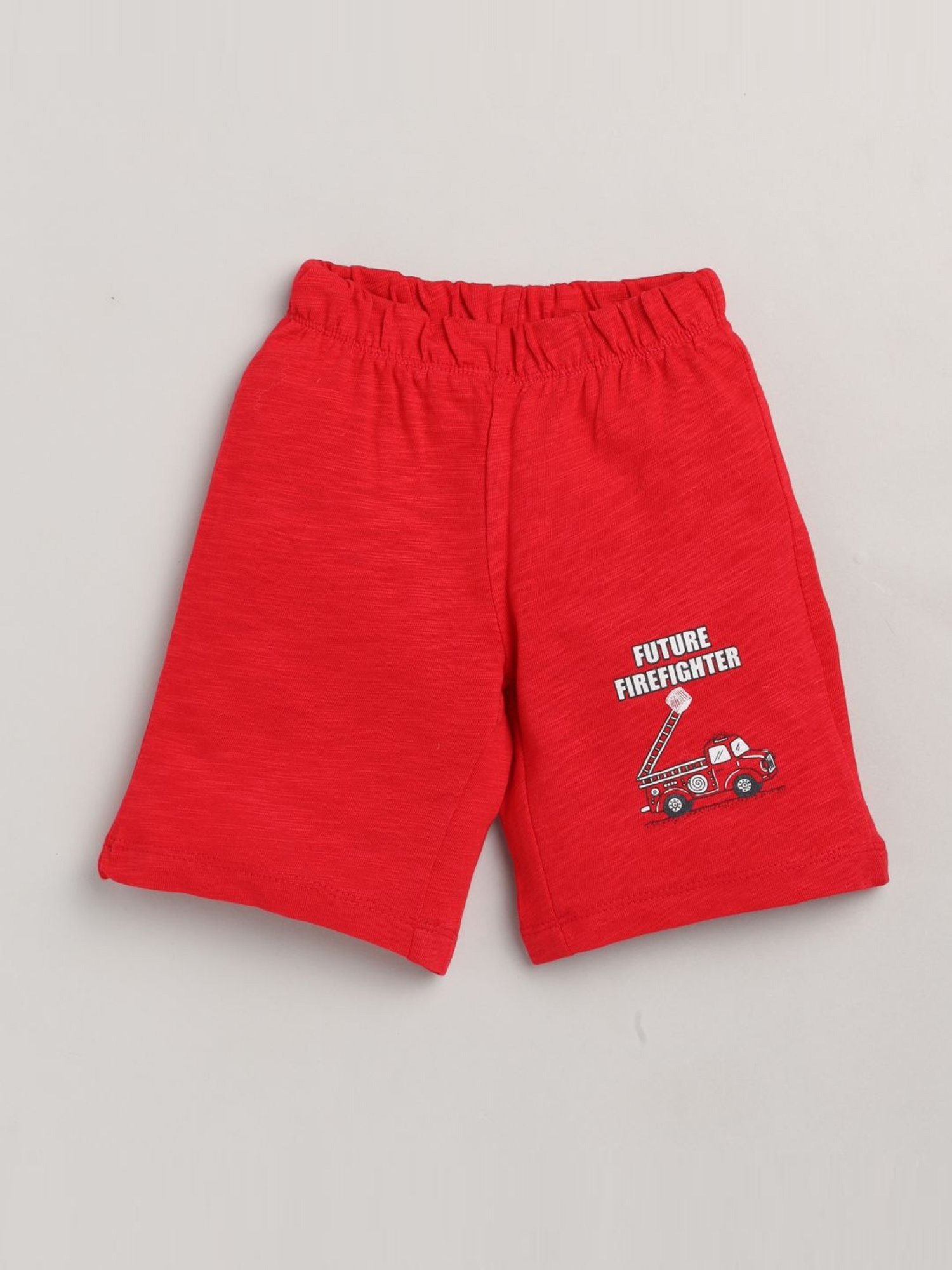 Lazy Shark Kids White Printed T-Shirt & Shorts