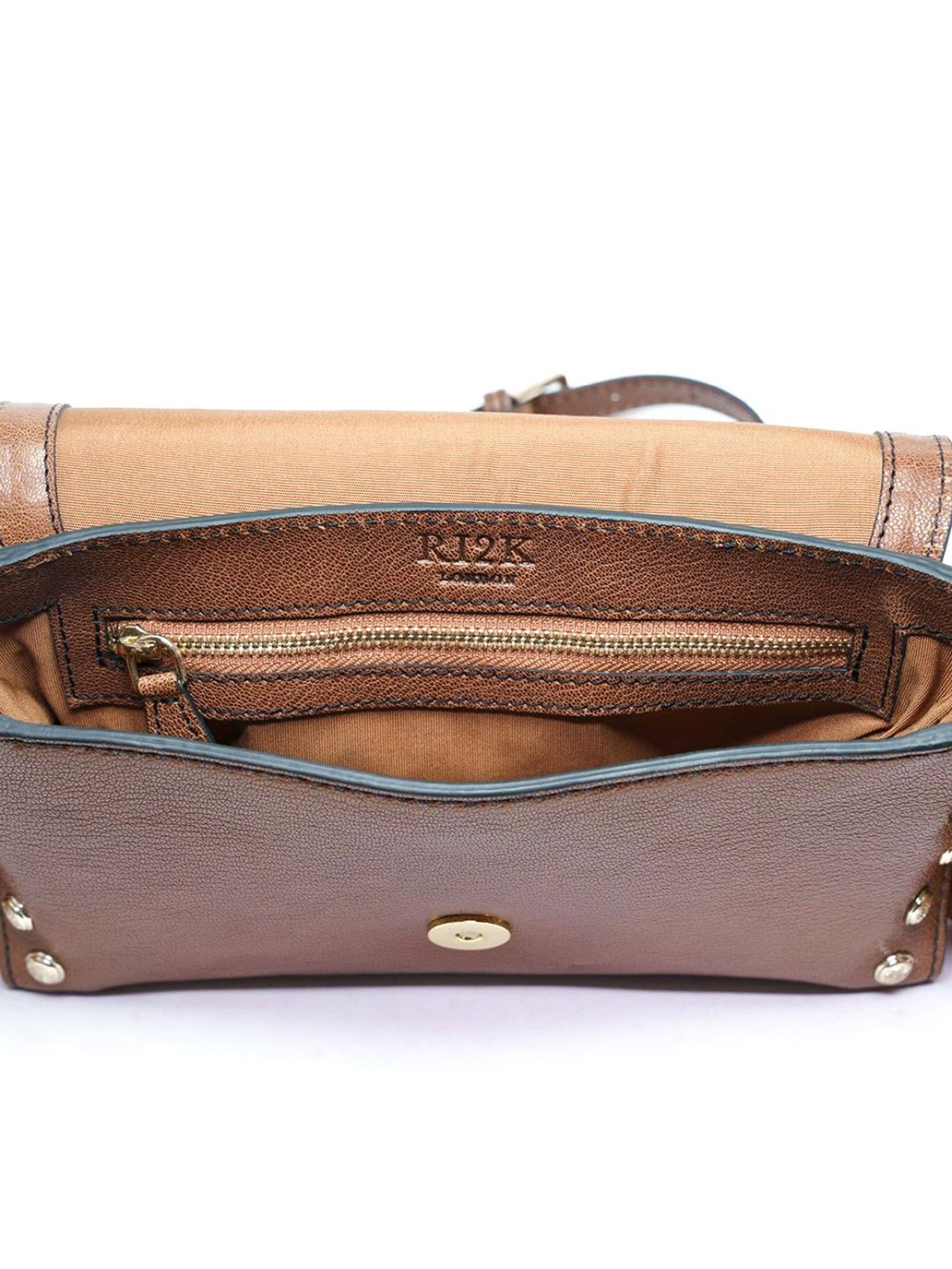 RI2K London Brown Leather Small Cross Body Bag
