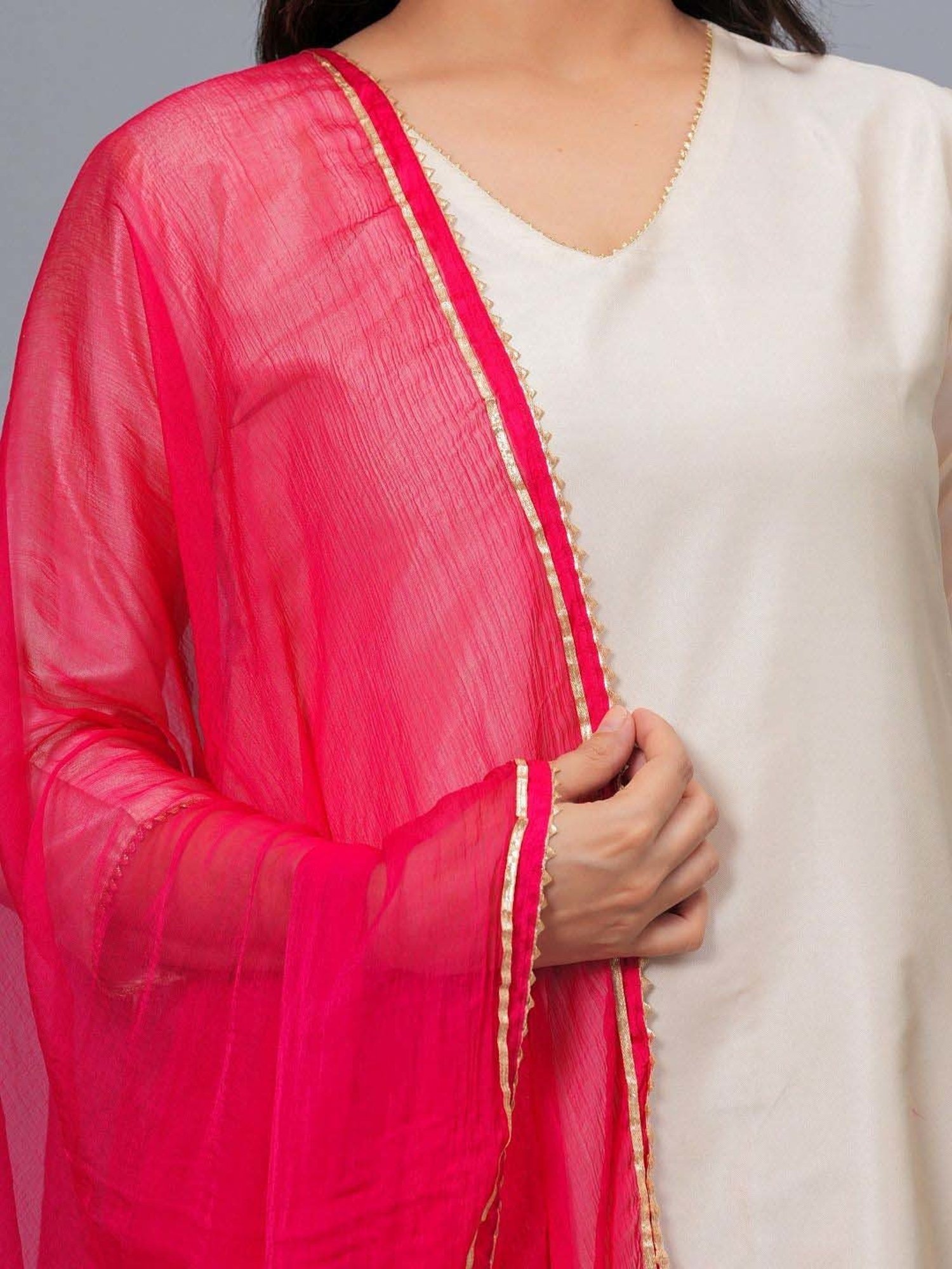 Stylum Pink Plain Dupatta