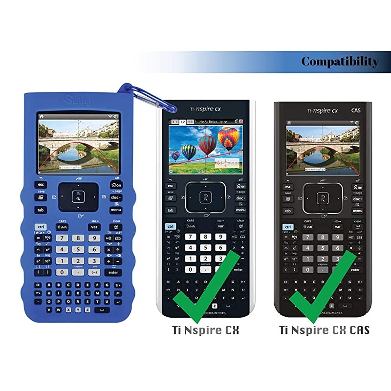 Silicone Skin for Ti Nspire CX/CX CAS Handheld (Blue) w/Screen Protector - Silicon Cover Case for Ti-Nspire CX Hand held Graphing Calculator - Protective & Anti-Scretch Skins & Screen Covers