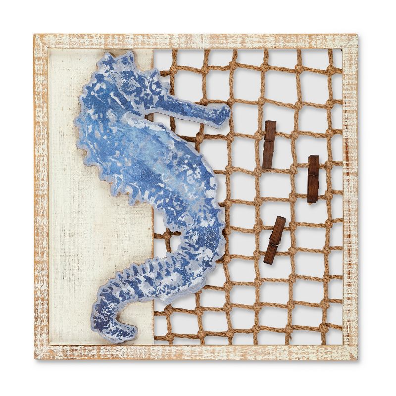 Lone Elm Studios Set of 2 15.75"L X 15.75" H Wood and Rope Coastal Themed Wall D&eacute;cor