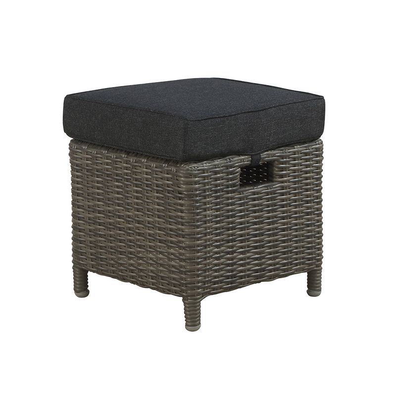 Asti 3pc Wicker Outdoor Seating Set with Reclining Sofa & 2 15" Ottomans - Gray - Alaterre Furniture