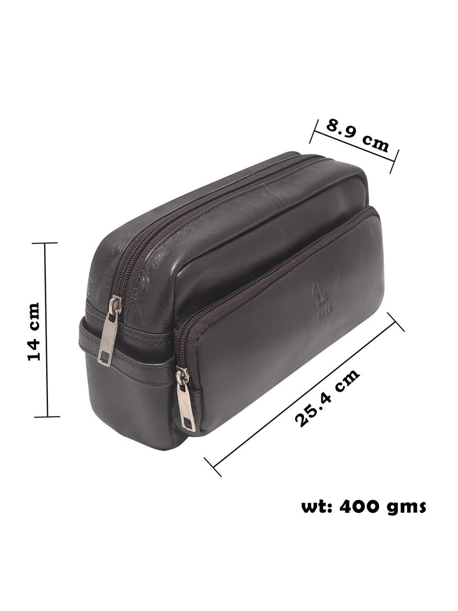 Kara Black Unisex Leather Pouch