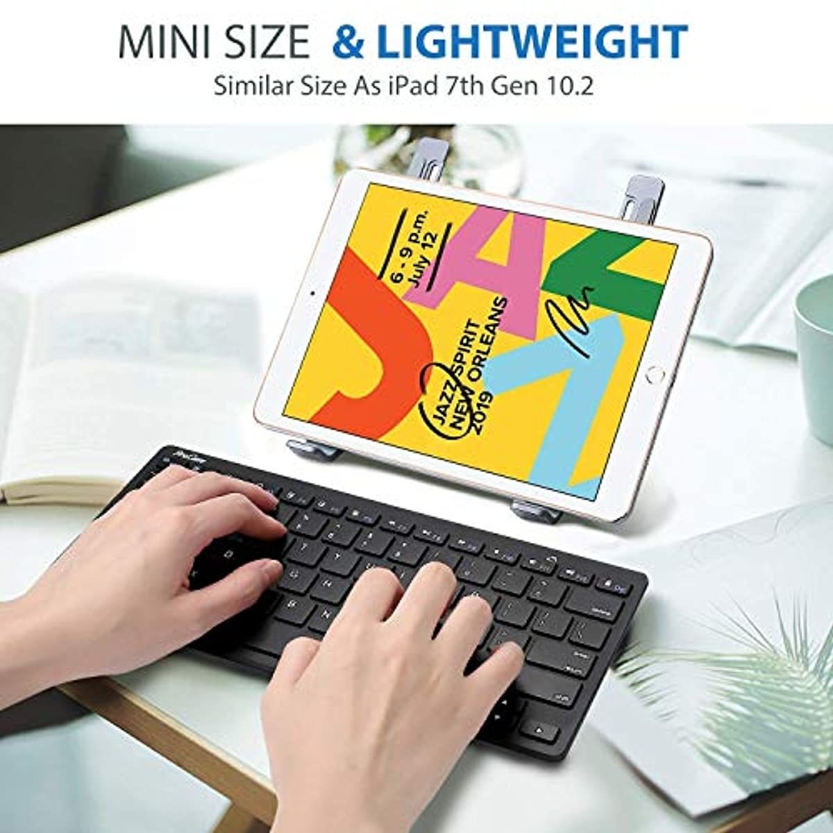 ProCase Purple iPad Mini 1 2 3 Slim Lightweight Case(Old Model A1432 A1) Bundle with Black Slim Compact Portable Wireless Keyboard