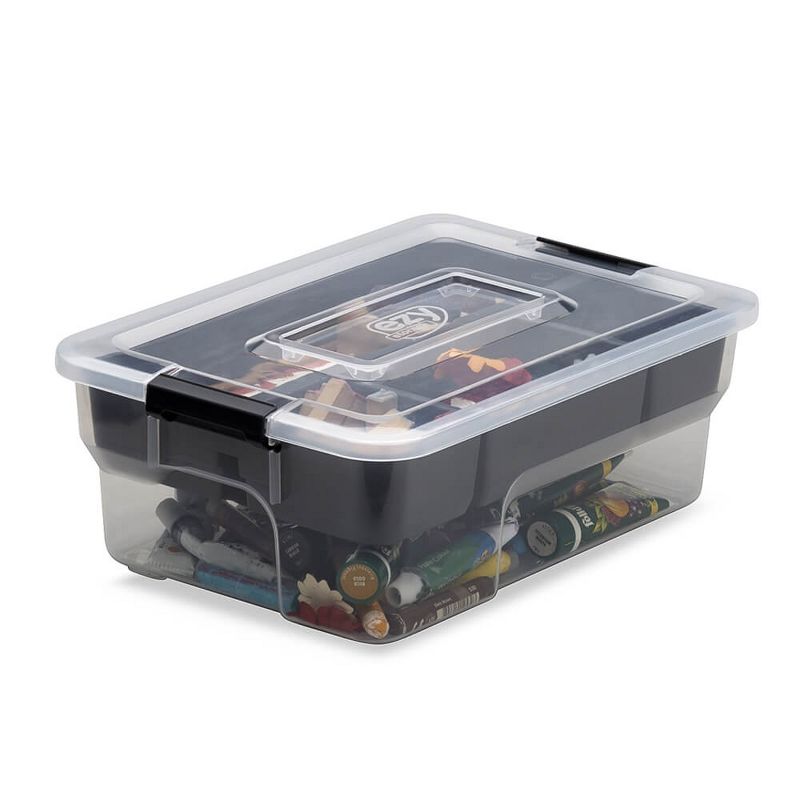 Ezy Storage Sort It 5 Liter Plastic Stacking Container w/ Removable Tray (9 Pack)