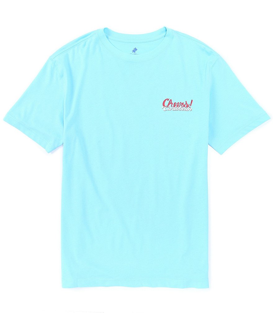 Caribbean Aqua Short-Sleeve Screen Print Tee