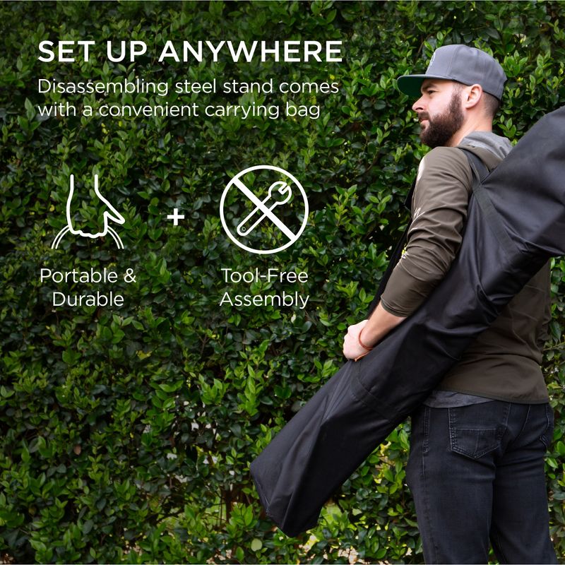 Best Choice Products Adjustable Universal Steel Hammock Stand for Hammocks 9-14ft Long w/ S Hooks