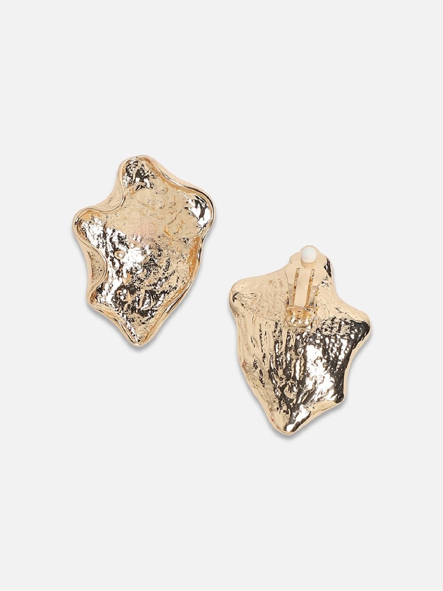 Sohi Women's Metallic Wave Stud Earrings  Champayne Gold