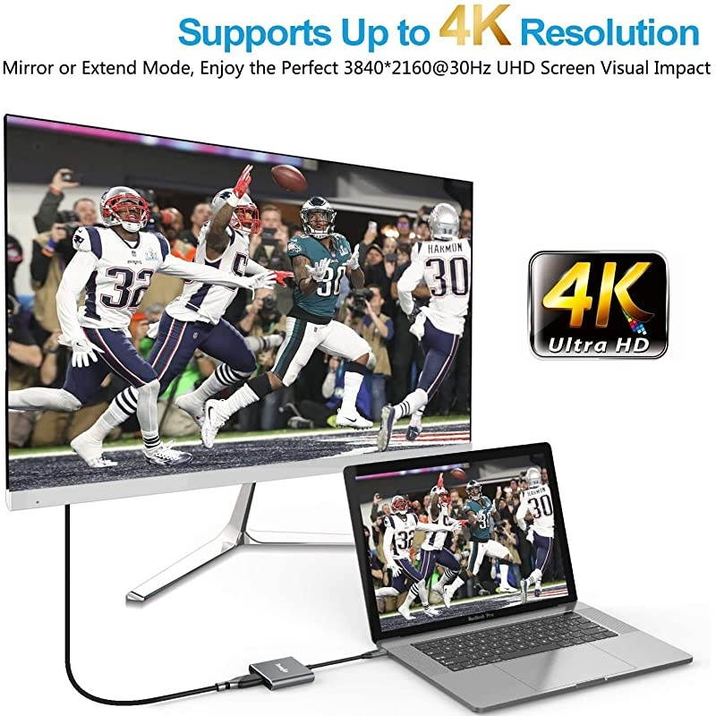 USB C to HDMI Multiport Adapter  USB 31 Thumderbolt 3 to HDMI 4K HDMI Output USB 30 Port and USBC Charging Port Compatible with MacBookMacBook ProMacBook Air 20192018 iPad Pro 201819