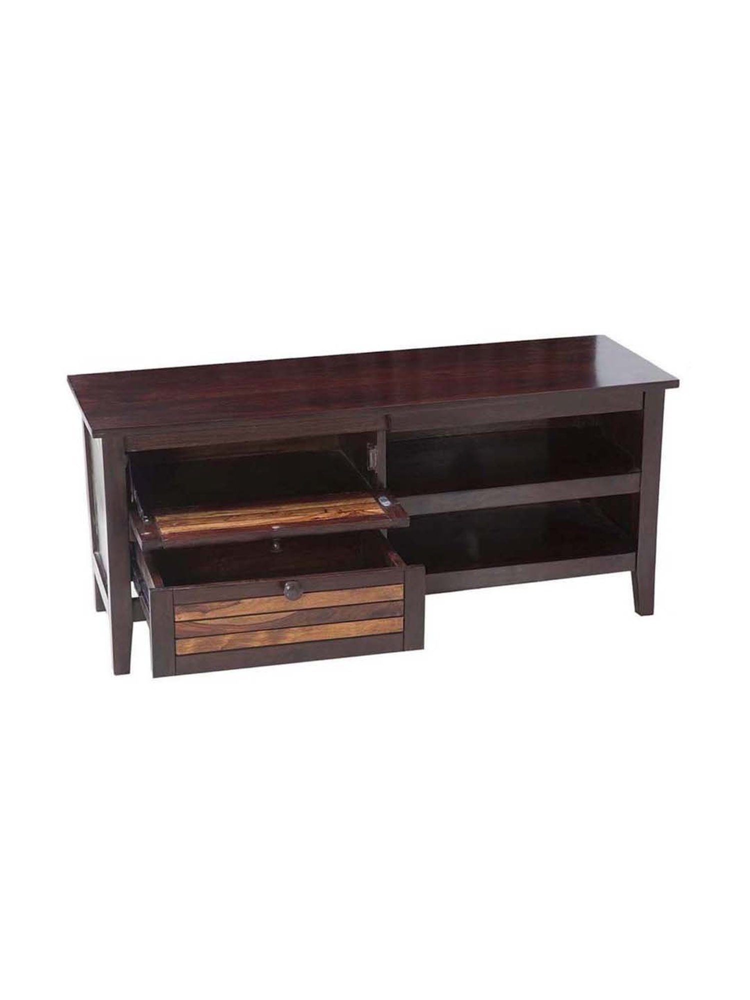 Fabindia Brown Sheesham Wood Textured Cabinet