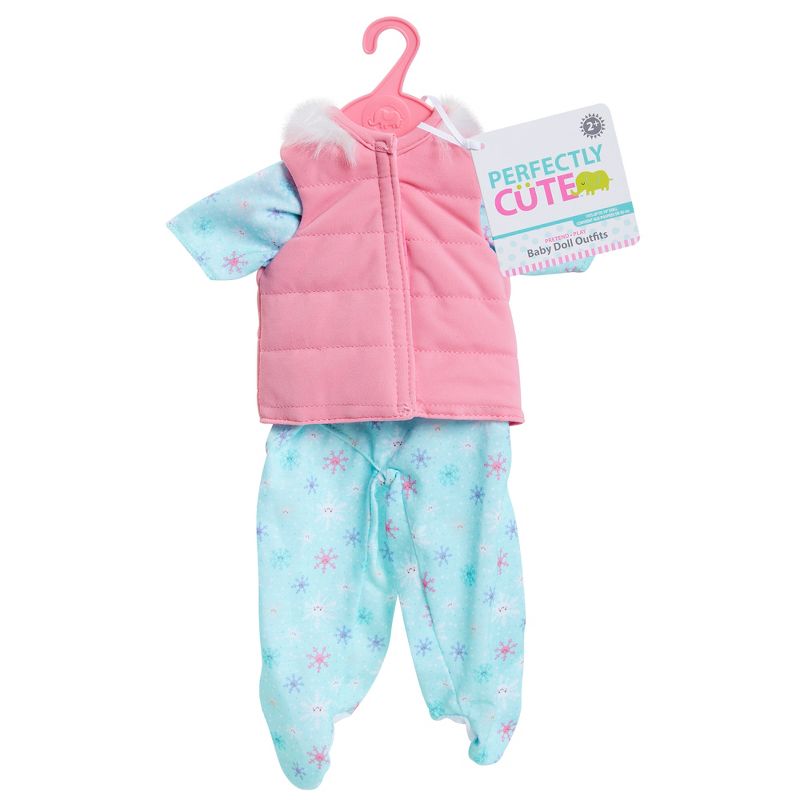 Perfectly Cute Baby Doll Outfit - Seasonal 3pc Snowflake Romper with Vest & Hat