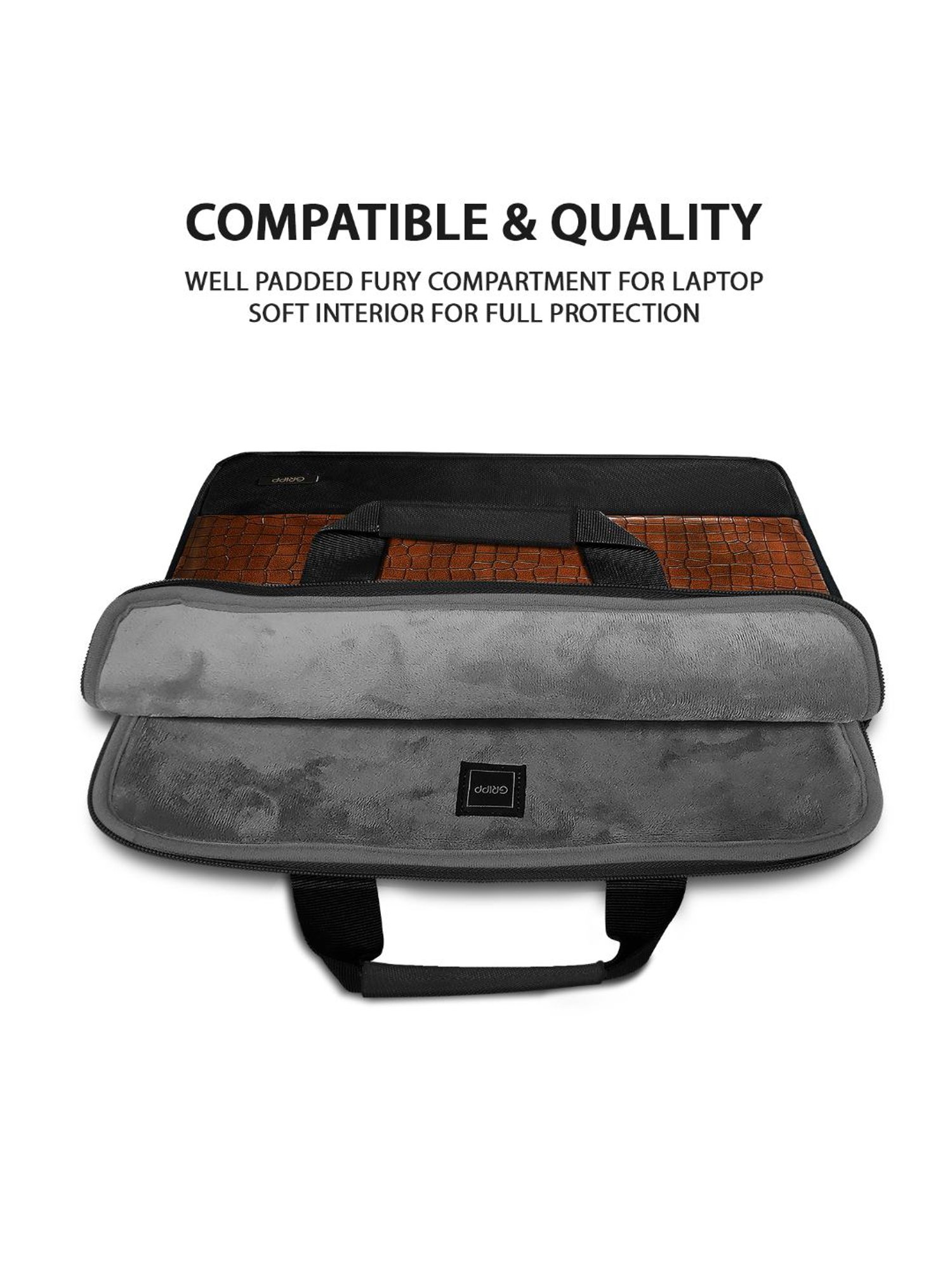 Gripp Croc Compact Executive Business Laptop and Tablet Bag For Macbook 13.3 Inch & 14 (Burgundy)