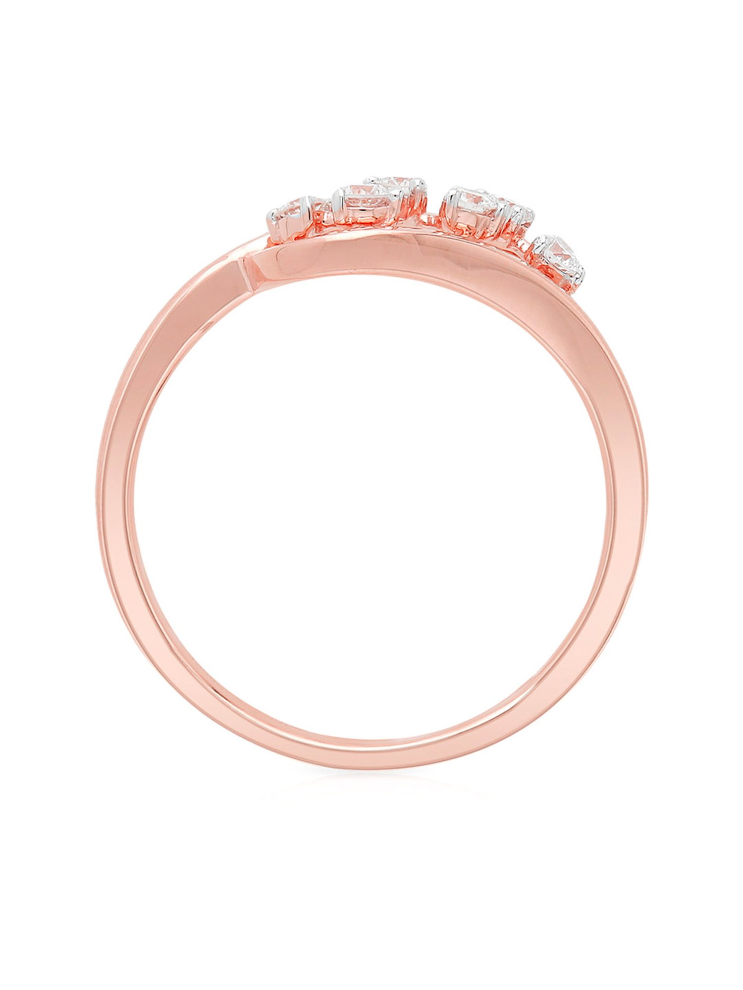 Mia By Tanishq Nature's Finest 14k Yellow Zigzag Treasures Gold Diamond Ring