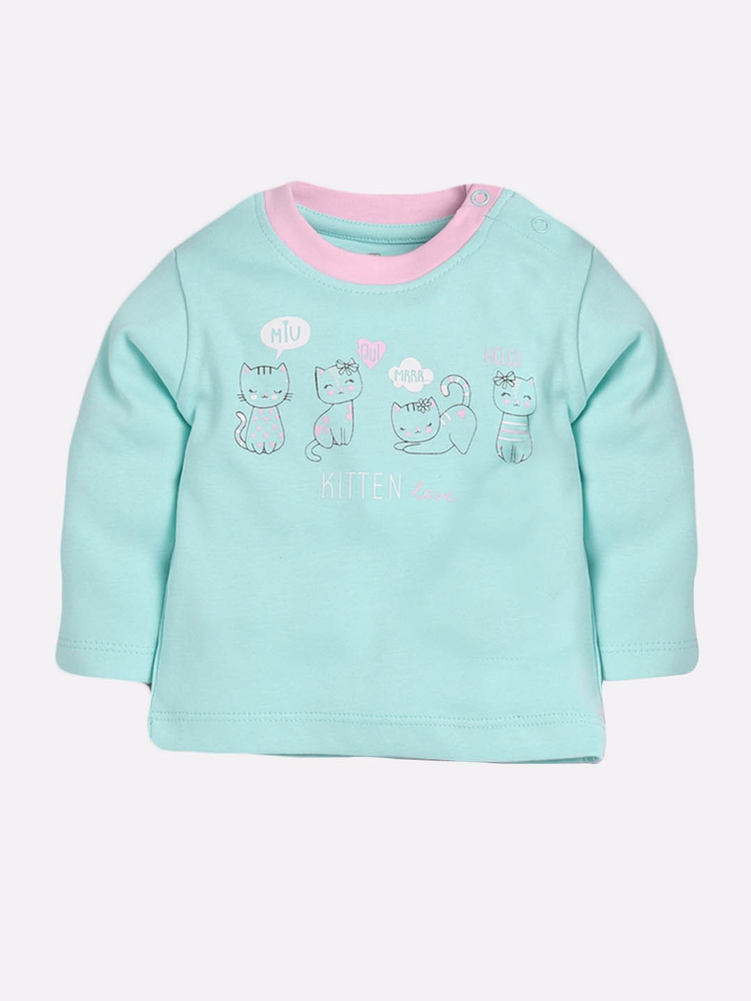 Baby Go Girls Blue & Pink Printed Top with Pyjamas
