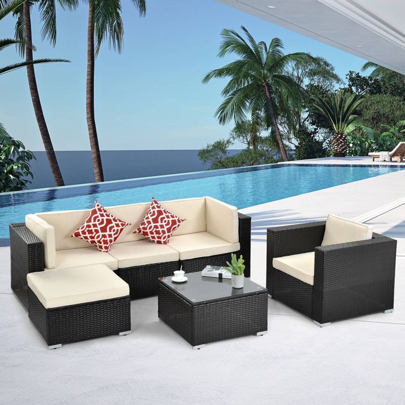 Draper 5pc Sectional Set with Sunbrella - Sage - Leisure Made