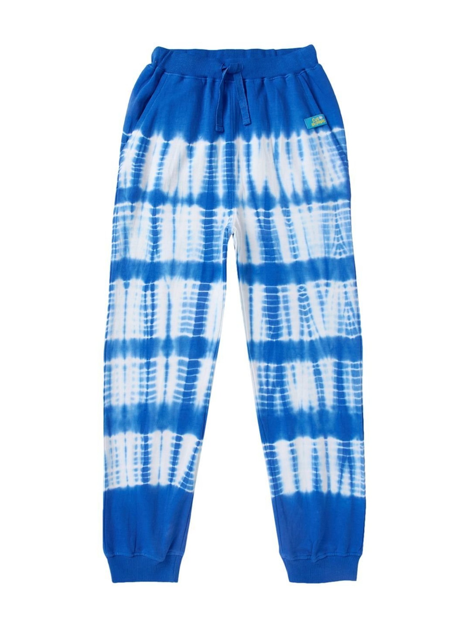 Cub McPaws Kids Blue & White Cotton Over Dyed Trackpants