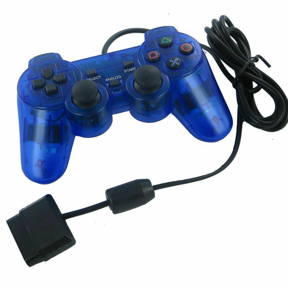 2x For  PS2 2.4G Wired Wireless Twin Shock Game Controller Joystick Joypad