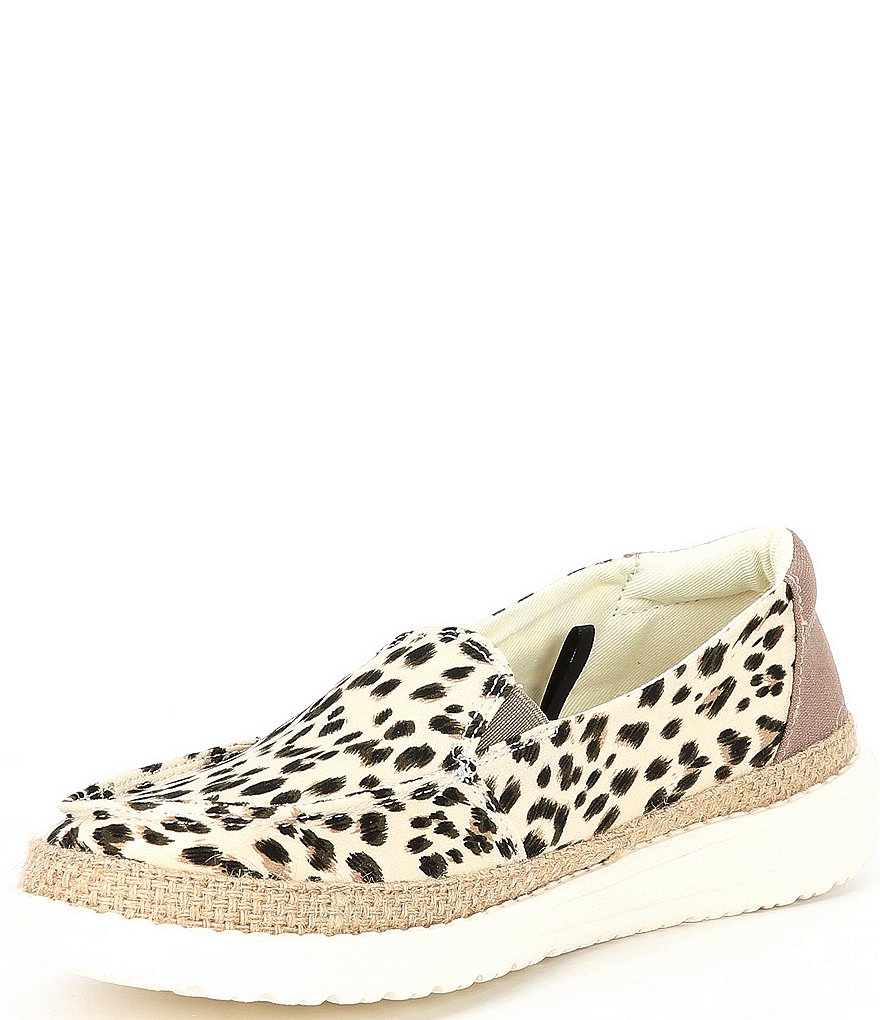 Hey Dude Women's Lena Leopard Print Washable Loafer Slip-Ons