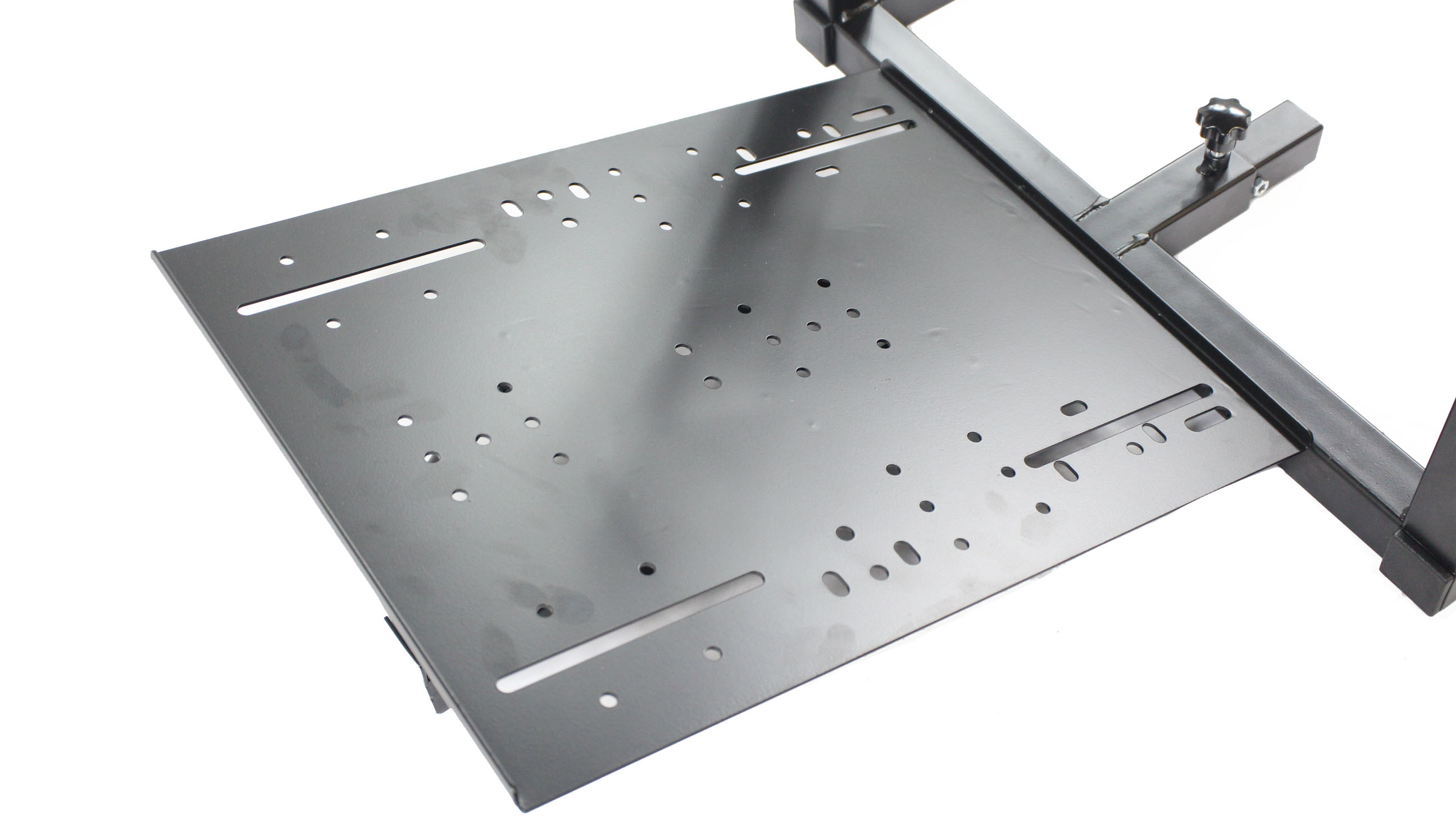 GTR Racing Simulator GTAF-BLK-S105LWHTRD - GTA-F Model (Black) Triple or Single Monitor Stand with White/Red Adjustable Leatherette Seat, Racing Simulator Cockpit gaming chair Single Monitor Stand