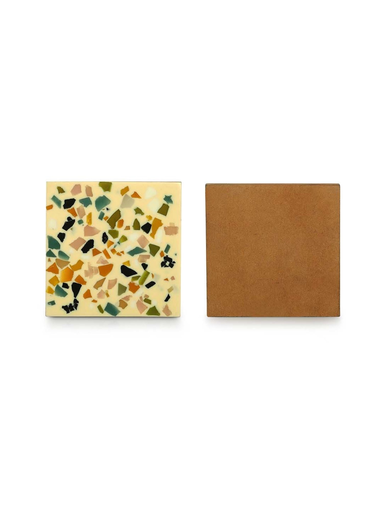 Crayton Hexagon Beige Geometric MDF Coaster - Set of 4