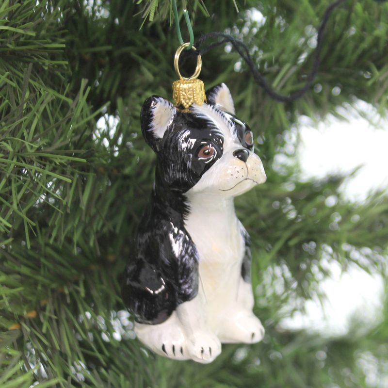 Joy To The World 3.0" Boston Terrier Ornament Pet Set Dog Companion  -  Tree Ornaments