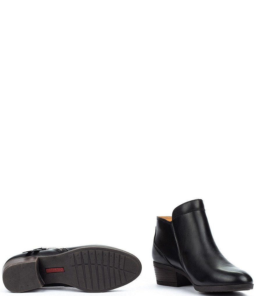 Pikolinos Daroca Side Zip Leather Block Heel Booties