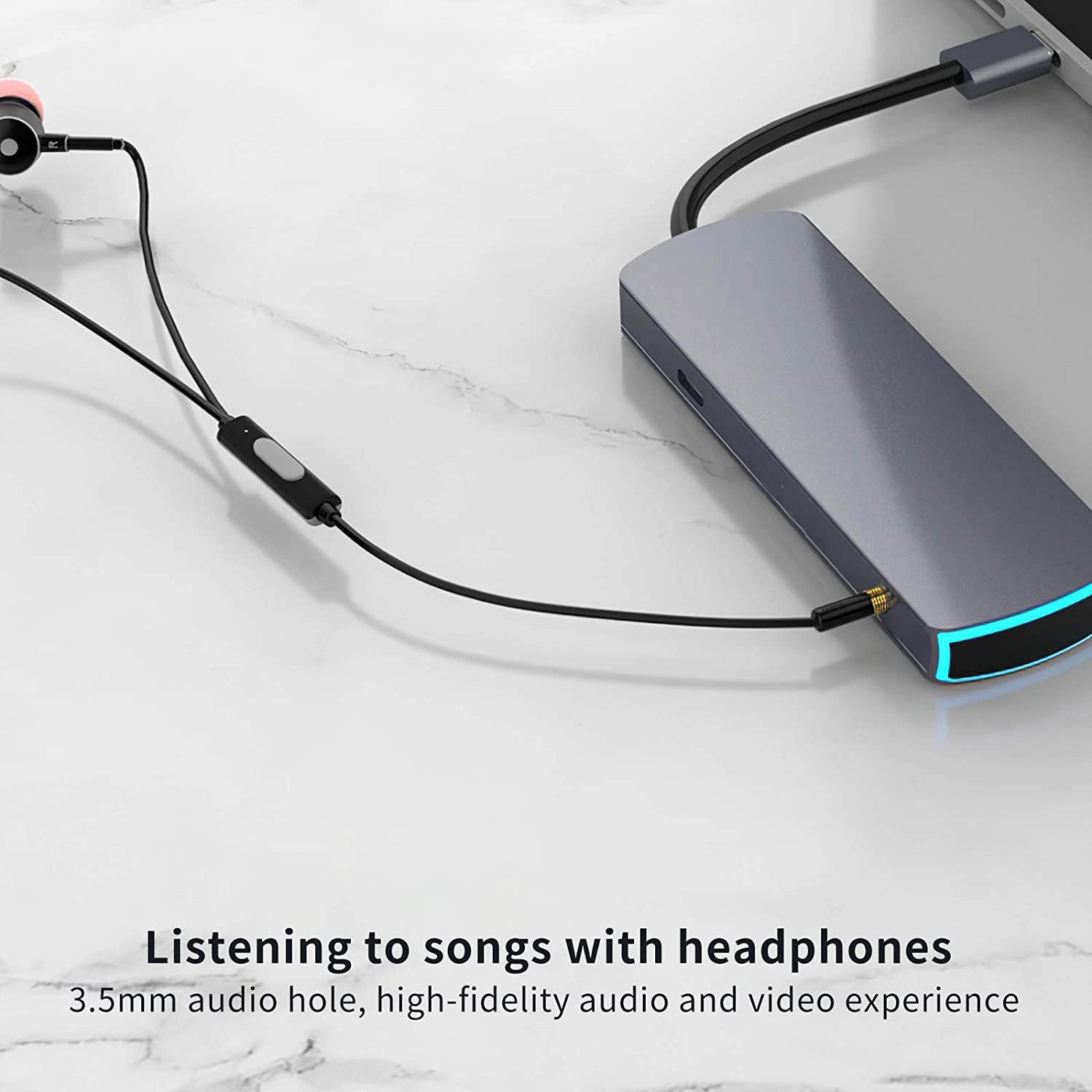 USB-C Multimedia 4K HDMI USB Charging Adapter for MacBook with Pass Thru Charging, Space Gray (K181-1041-SG4I)