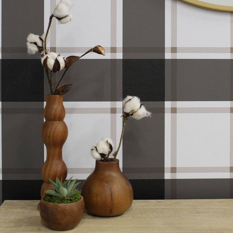 Tempaper Plaid Self-Adhesive Removable Wallpaper Black/Ivory