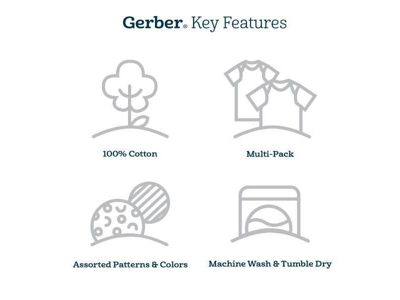 Gerber Baby Girls' 8pk Bunny Burpcloth - White