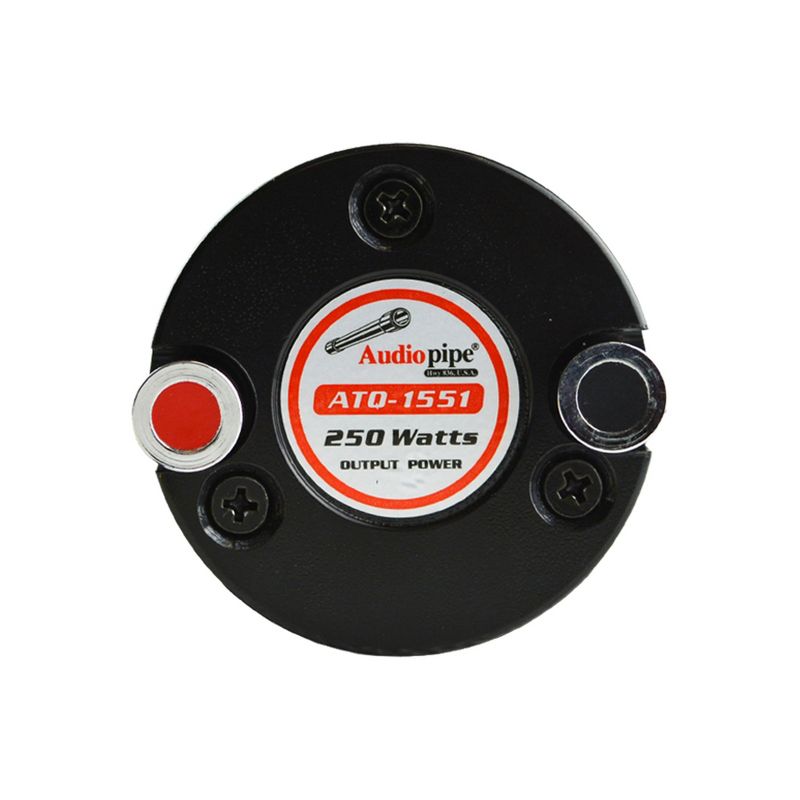 Audiopipe ATQ-1551 1 Inch 250 Watt 4 Ohm Aluminum Titanium Car Audio Bullet Tweeter with Mylar Capacitor & Kapton Voice Coil for Vehicle Sound System