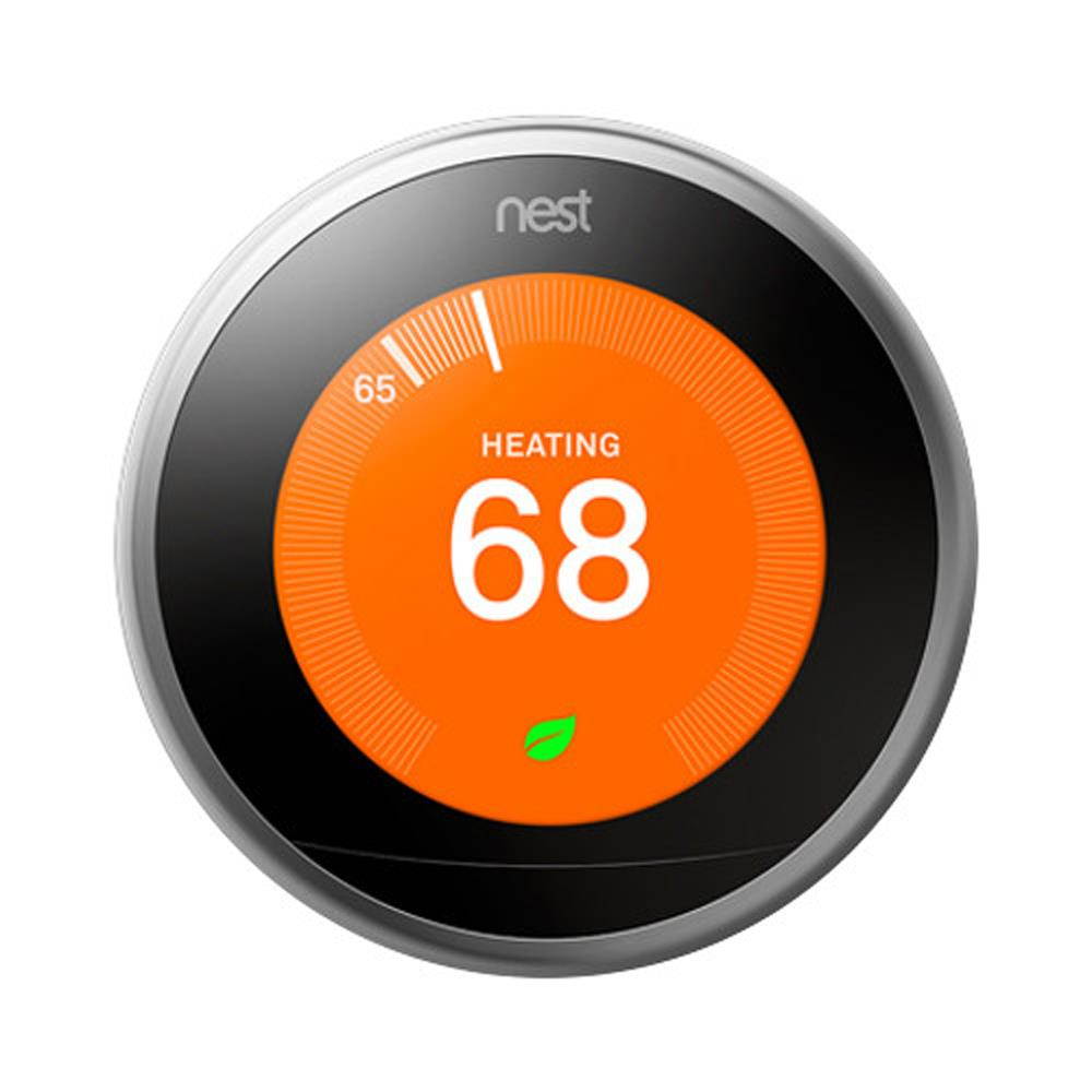 Nest Learning Thermostat 3rd Gen (Stainless Steel) w/ 2 Pack Wifi Smart Plug
